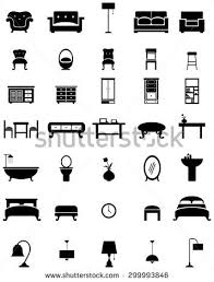 Silhouette Flat Home Appliance Furniture And Interior Decoration Icon Such As Sofa Chair Lamp Cupboa Interior Decor Logo Home Appliances Interior Designer Logo