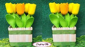 Cara membuat bros dari kain flanel berbentuk bunga… Diy How To Make Felt Tulip Flower Cara Membuat Bunga Tulip Dari Kain Flanel Youtube