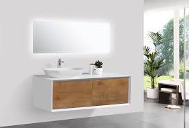 Badmobel Fiona 1200 Weiss Matt Front In Eiche Optik Spiegel Und Aufsatzwaschbecken Optional Aufsatzwaschbecken Badezimmer Gunstig Badmobel Set Weiss