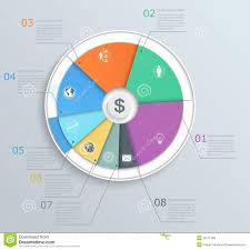 Pie Chart With Icons Infographics For Web And Mo Stock