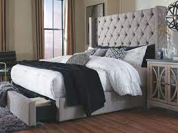 Queen upholstered bed with bench storage footboard by signature design by ashley. Sorinella Queen Upholstered Bed With 1 Large Storage Drawer Ashley Furniture Homestore Queen Upholstered Bed Upholstered Beds King Upholstered Bed