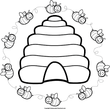 Bee coloring pages for kids. Beehive Coloring Page Clipart Image 20939 Coloring Home