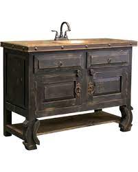The sleek, copper countertop and sink are rustic and. Find The Best Deals On Valencia Rustic Bathroom Vanity Black 48 X22 X36 Single Sink Vanity Only