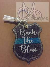 Police Badge Back The Blue Keychain Blue Keychain Diy Resin Keychain Acrylic Keychains