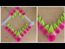How To Make Paper Flower Wall Hanging Diy Diy Wall Hanging Paper Craft Wall Decor Youtube Hanging Paper Decorations Paper Flower Wall Paper Flowers