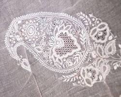 Basti Chikankari embroidery on a bedcover