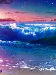 Beach Waves Sunset Scenery Anime HD phone wallpaper | Pxfuel