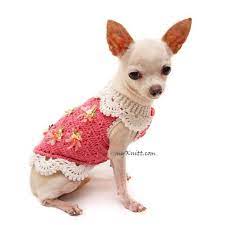 Pink Dog Sweater Crochet Lace Dress Chihuahua Clothes Etsy Crochet Dog Clothes Cute Dog Clothes Crochet Dog Sweater