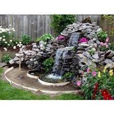 Alternatively, place a small waterfall in the far corner of your garden. Outdoor Corner Fountains Ideas On Foter Waterfalls Backyard Pond Landscaping Fountains Backyard