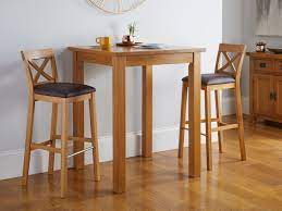 Recaceik 5 pcs dining table set, modern kitchen table and chairs for 4, wood pub bar table set perfect for breakfast nook, small space living room (oak) 4.3 out of 5 stars. Country Oak Tall Breakfast Bar Table 80cm Square