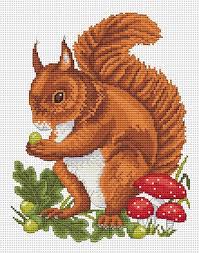 Red Squirrel Cross Stitch Chart
