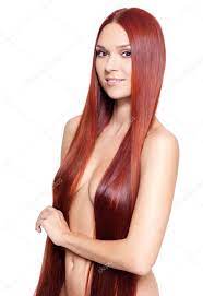 Nude woman with long red hair Stock Photo by ©zastavkin 69876047