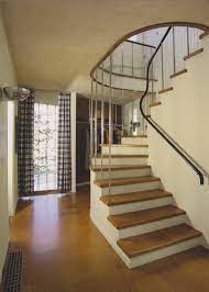 Stairs Of Gropius House The Main Staircase Steps Are Covered In Cork And A Single Bent Metal Tube Gropius House House House Staircase