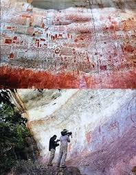 A canvas stretching eight miles. Painted by Ice Age humans. Hidden in the  Amazon. And we are just now seeing it. Spectacular rock art depicting Ice  Age beasts has been discovered in