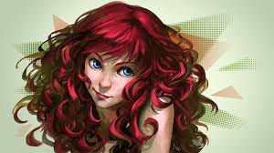Red And Curly Ann Maulina Curly Hair Drawing Cartoon Drawings Curly Girl Hairstyles