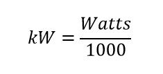 Watts To Kw How To Converter Automatically Formula And