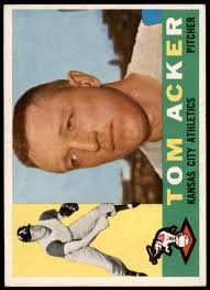Amazon.com: 1960 Topps # 274 Tom Acker Kansas City Athletics (Baseball  Card) EX Athletics : Collectibles & Fine Art