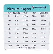 cooking club of america measuring conversion refrigerator magnet