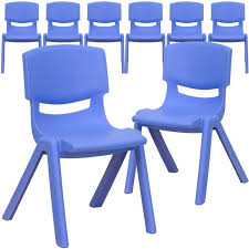 Flash Furniture 8 Pk Blue Plastic Stackable School Chair With 12 Seat Height Flash Furniture School Chairs Chair