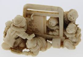 See more ideas about netsuke, carving, ivory. Lot Japanese Netsuke Ivory Carving Of A Group Of Children Playing Hide Seek