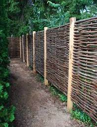 Beware if you use willow as stakes as your fence just might take root and come alive, it will turn out strong, but you would need to trim it. Hazelwood Hurdle Fence Panel Tropical Home Fencing And Gates By Detroit Garden Works Natural Fence Garden Privacy Cheap Fence