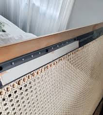 Check out this creative use of chair caning to create a fabulous headboard that has an airy, tropical feel. Diy Modern Headboard With Caning Refresh Living