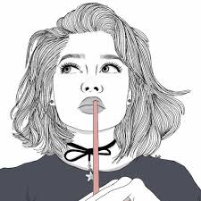 Thinking Girl Tumblroutlines Dessin Noir Et Blanc Portraits De Filles Dessin De Decoration