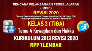 Rpp k13 merupakan salah satu perangkat pembelajaran yang mesti dimiliki oleh guru. Rpp 1 Lembar Kelas 3 Tema 4 Sd Mi Kurikulum 2013 Tahun Pelajaran 2021 2022 Datadikdasmen Com