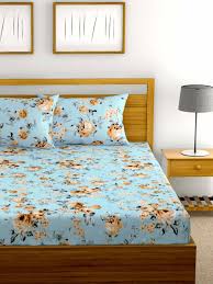 Fitted sheet mattress cover solid color sanding bedding linens bed sheets with elastic band double queen size bedsheet 1 pcs. Best Print And Patterns Bed Sheets In India Business Insider India