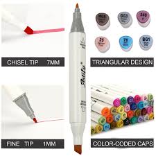 32 99 Artify Artist Alcohol Based Art Marker Set 40 Colors Dual Tipped Twin Marker Pens With Plastic Carrying Case Copic Markers Set Marker Art Marker Pen