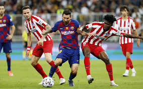 Club atlético de madrid, s.a.d., commonly referred to as atlético de madrid in english or simply as atlético, atléti, or atleti, is a spanish professional football club based in madrid, that play in la liga. Barca 2 3 Atletico Madrid Late Drama Ends Super Cup Hopes