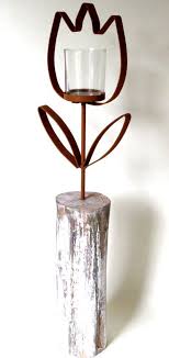 17 Cm X 10 Cm X 64 Cm Blume Metall Rost Auf Baumstamm Rost Deko Garten Rost Deko Deko