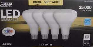 Feit Br30 Led Flood 4 Pk 65 Watt Replacement Bulb Uses Only 11 5 Watts Dimmable Feitelectric Led Flood Led Led Lights