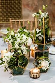 Classic Wedding With Gold Details Greenery At Library In Chicago Inside Weddings Terrarium Wedding Centerpiece Wedding Inside Terrarium Centerpiece