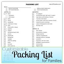 Packing List For Families Packing List For Travel Packing Tips For Travel Packing List For Vacation