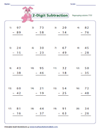 Tsw subtract two digit numbers this pdf book include subtraction with regrouping lesson plans 2nd grade conduct. 2 Digit Subtraction Worksheets Subtraction Within 100