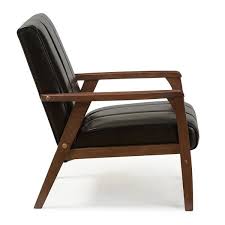 Shop for wood leather armchairs at crate and barrel. Mid Century Black Faux Leather Chair Overstock 10838015