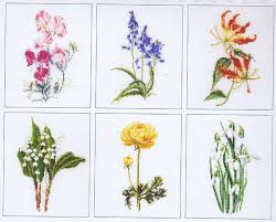 If you've cross stitched before, you likely already know what to look for in a pattern. Snowdrop Lily Of The Valley Ranuncula Glory Lily Sweet Pea And Scilla Cross Stitch Kit By Thea Gouverneur