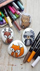 Forest Animal Rock Painting Tutorial From Artistro Painted Rock Animals Rock Painting Patterns Rock Painting Tutorial