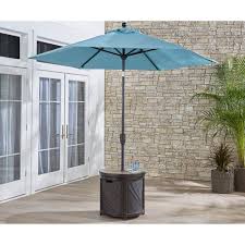 Hanover 25 In Round Umbrella Side Table With Tile Tabletop Patio Umbrella Backyard Retreat Backyard