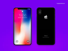 Download High Res Front Back View Mockup Psd Of A Black Iphone X Rendered Psd File Measuring 4000 X 3000 Px At 300 Dpi Smart Obje Mockup Template Mockup Psd Iphone