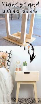 Diy Nightstand Using 2x3 S Mid Century Modern Easy Diy Furniture Easy Diy Nightstand Furniture Projects