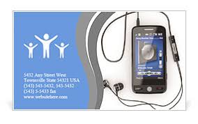 Share your contact details with a tap. Mobile Phone With Headphones On White Background 3d Business Card Template Design Id 0000009482 Smiletemplates Com
