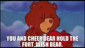 Wish bear is one main character of care bears and is also the main protagonist of the care bears big wish movie. Yarn You And Cheer Bear Hold The Fort Wish Bear Care Bears Movie Ii A New Generation Video Clips By Quotes Cbf53015 ç´