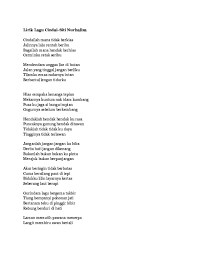 This song had won numourous awards, some of them were, song champion at anugerah juara lagu 2000 and most popular song at anugerah planet muzik 2001. Doc Lirik Lagu Cindai Siti Nurhaliza Winda Natasya Academia Edu