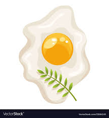 Cartoon Scrambled Egg Isolated With A Sprig Of Rosemary On White Background Healthy Organic Diet Food Best Breakfast Scrambled Eggs Healthy Organic Scramble