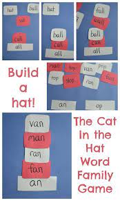 Word Family Hats With The Cat In The Hat The Pleasantest Thing Word Families Games Word Families Dr Seuss Activities