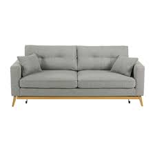 Skandinavisches Ausziehbares 3 Sitzer Sofa Aus Hellgrauem Stoff Maisons Du Monde Canape Gris Clair Canape Gris Canape Convertible