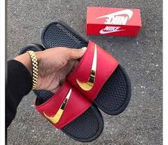 Black And Gold Nike Slides Womens Nike Shoes Pinterest Nmast 127800 127811 128081 Nike Shoes Women Nike Slippers Nike Free Shoes