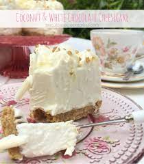 With tropical flavours of lime and coconut, sweet raspberries and white chocolate, this cheesecake recipe is a favourite. Coconut White Chocolate Cheesecake